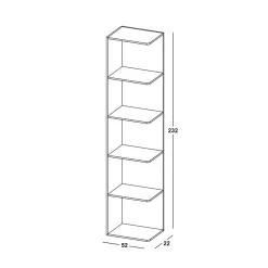 Estantería terminal curva Start, 22x232x52 cm