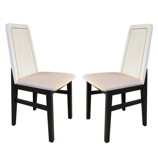 Juego de 2 sillas Roca Artic-Negro, 42,5×48,5×96 cm