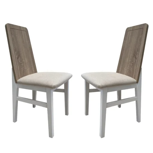 Juego de 2 sillas Roca Cambrian-Blanco, 42,5×48,5×96 cm