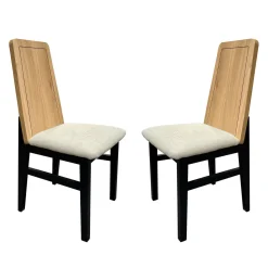 Juego de 2 sillas Roca Roble-Negro, 42,5×48,5×96 cm