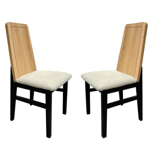 Juego de 2 sillas Roca Roble-Negro, 42,5×48,5×96 cm