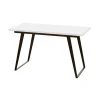 Mesa extensible Blanco Nieve patas metálicas, 140x90x73,5