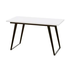 Mesa extensible Blanco Nieve patas metálicas, 140x90x73,5