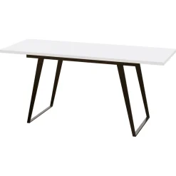 Mesa extensible Blanco Nieve patas metálicas, 140x90x73,5