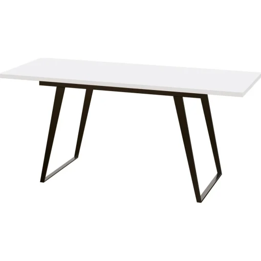 Mesa extensible Blanco Nieve patas metálicas, 140x90x73,5