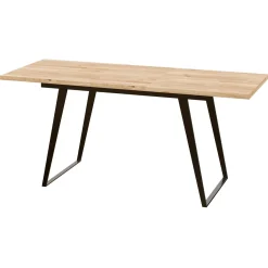 Mesa extensible Roble patas metálicas, 140x90x73,5