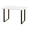 Mesa fija Blanco Nieve patas metálicas, 140x90x73,5