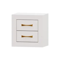 Mesita de noche Blanca 2 cajones Niza tirador standar, 54x53x35 cm