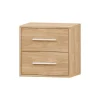 Mesita de noche Roble 2 cajones Puzzle, 43x42x33 cm