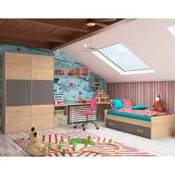 Mesita juvenil 2 cajones con hueco Start, 48x73x42 cm