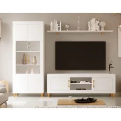Mueble de salón Blanco tirador standar Niza 08, 260 cm
