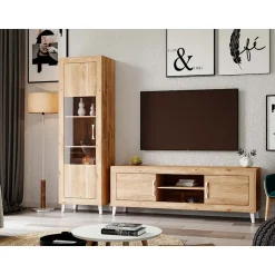 Mueble de salón Roble tirador standar Niza 03, 240 cm