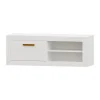 Mueble TV Blanco nieve 140 Niza tirador lineal, 140x50x42 cm