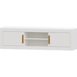 Mueble TV Blanco nieve 180 Niza tirador lineal, 180x50x42 cm