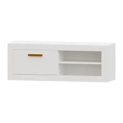 Mueble TV Blanco nieve 140 Niza tirador lineal, 140x50x42 cm