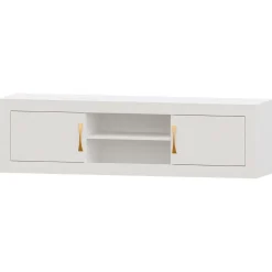 Mueble TV Blanco nieve 180 Niza tirador standar, 180x50x42 cm