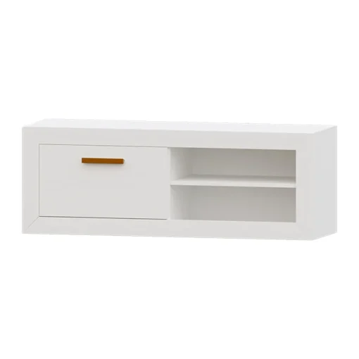 Mueble TV Blanco nieve 140 Niza tirador lineal, 140x50x42 cm