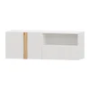 Mueble TV Blanco nieve 140 Puzzle tirador Roble, 140x50x42 cm