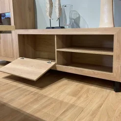 Mueble TV Roble 140 Niza tirador lineal, 140x50x42 cm