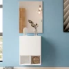Muebles de recibidor Blanco con espejo Puzzle 11