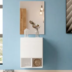 Muebles de recibidor Blanco con espejo Puzzle 11