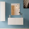 Muebles de recibidor Blanco con espejo Puzzle 10