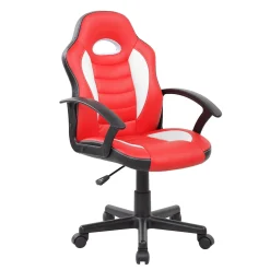 Silla de escritorio giratoria Monti, rojo-blanco