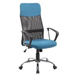 Silla de escritorio giratoria Lola, tela azul