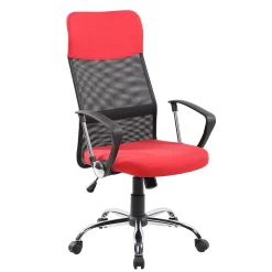 Silla de escritorio giratoria Lola, tela roja
