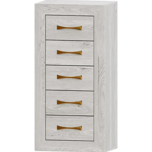 Sinfonier Artic 5 cajones Niza tirador standar, 53x110x42 cm